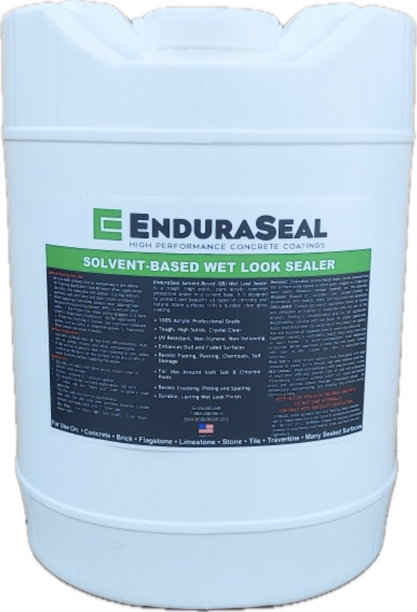 EnduraSeal 100% Acrylic "Wet Look" Semi Gloss Concrete Sealer Solvent Base - 5 Gallon - EnduraCoat