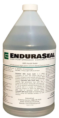 EnduraSeal 100% Acrylic "Wet Look" Semi Gloss Concrete Solvent Sealer - 1 Gallon